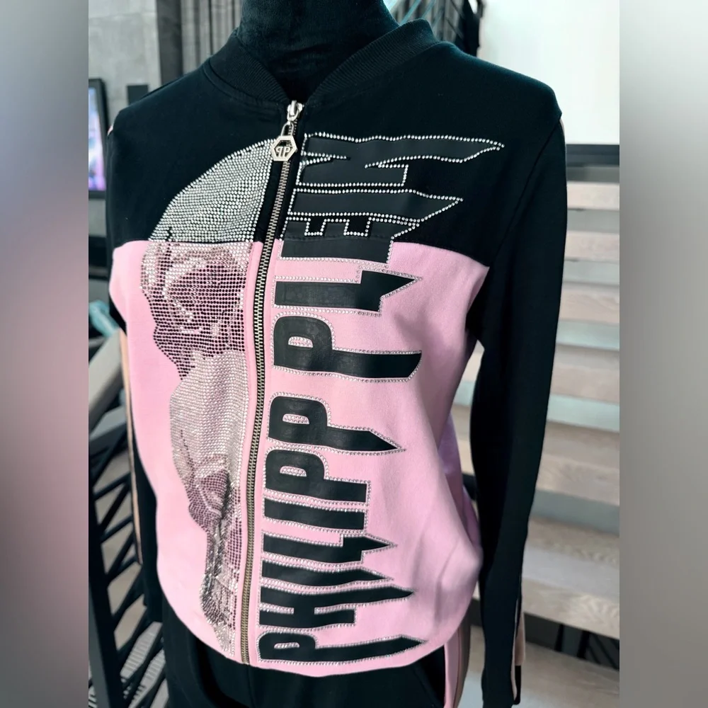 Philipp Plein Pink and Black Skull Tracksuit size S - Picture 4 of 7